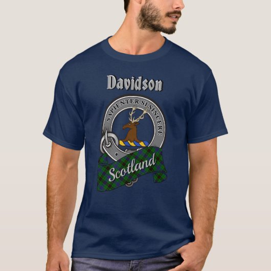 Davidson Clan Badge & Tartan Tシャツ (正面)