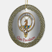 Davidson Clan Badge/Tartan Thistle Personalized セラミックオーナメント (左)