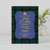 Davidson Clan Tartan Plaid ウェディング 箔招待状 (立ち正面)