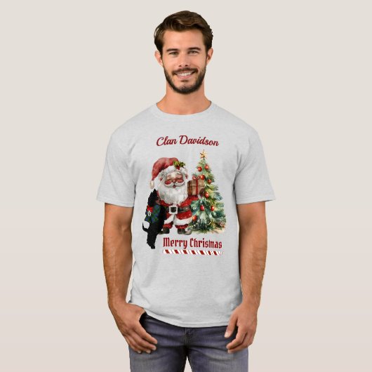 Davidson Scottie Dog Christmas Personalized  Tシャツ (正面フル)