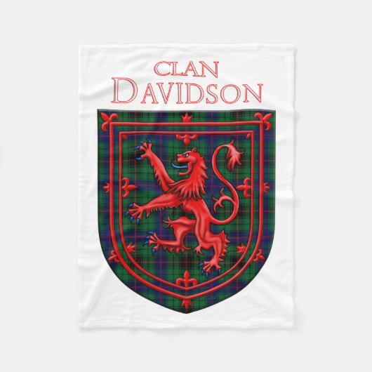 Davidson Tartan Scottish Plaid Lion Rampant フリースブランケット (正面)