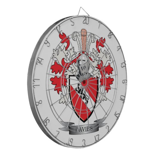 Daviesの家紋の紋章付き外衣 ダーツボード (正面左)