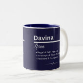 Davina Personalized Girl Name Meaning Coffee Mug ツートーンマグカップ (正面右)