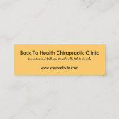 DaVinciのロゴの小型紹介のカイロプラクター スキニー名刺 (裏面)