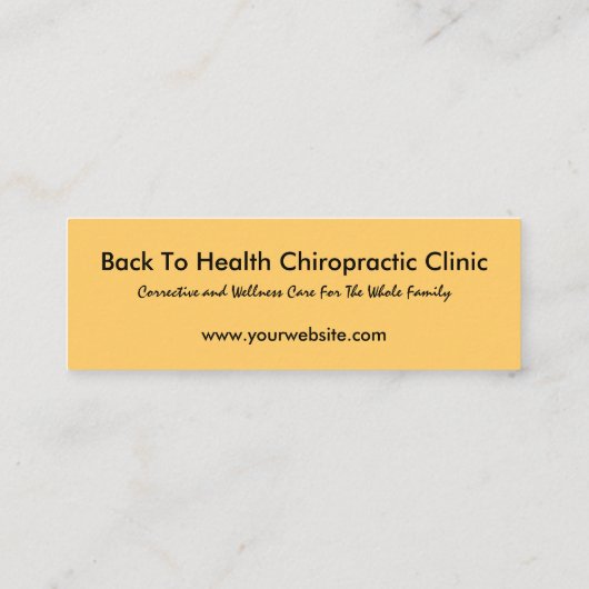 DaVinciのロゴの小型紹介のカイロプラクター スキニー名刺 (裏面)