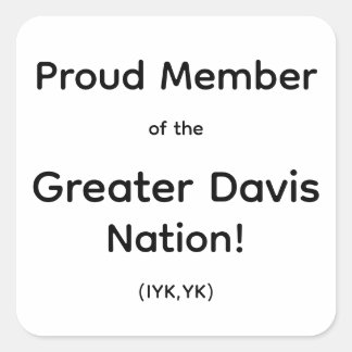 Davis 誇りを持った Nationステッ素晴らしクのメンバー スクエアシール