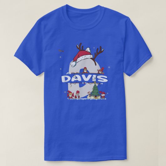 Davis Christmas Shirt w Davis Name for funny Xmas Tシャツ (デザイン正面)