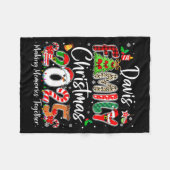 Davis Family Christmas 2025 Matching Pjs Xmas Squa フリースブランケット (正面(横))