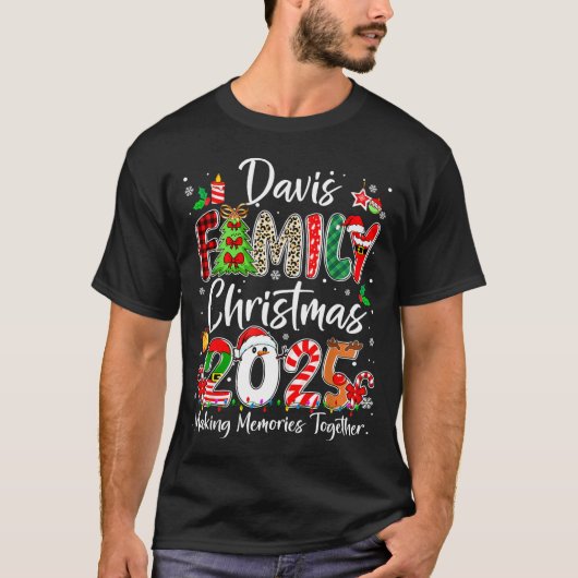 Davis Family Christmas 2025 Matching Pjs Xmas Squa Tシャツ (正面)