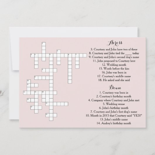 Davis + Harperメニューカード 招待状 (正面)