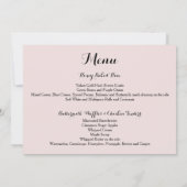 Davis + Harperメニューカード 招待状 (裏面)
