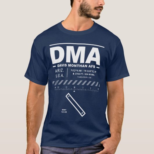 Davis-Monthan AFB Air Force Base DMA Tシャツ (正面)