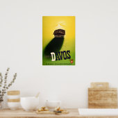 Davos Travel Poster Switzerland Art Swiss Print  ポスター (キッチン)