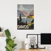 Davos Wall Art Switzerland Poster Swiss Gift Print ポスター (ホームオフィス)