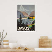 Davos Wall Art Switzerland Poster Swiss Gift Print ポスター (キッチン)