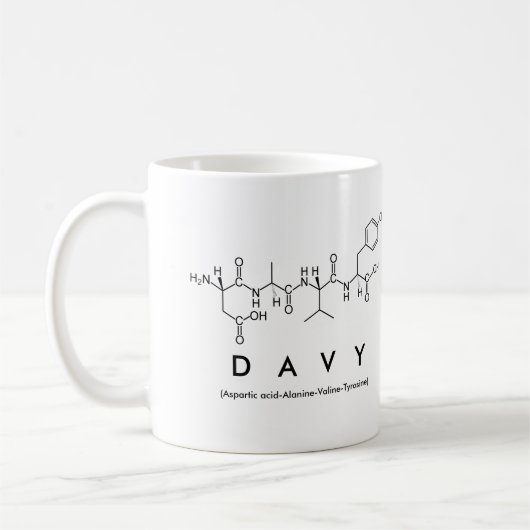 Davyペプチド名mug コーヒーマグカップ (左)