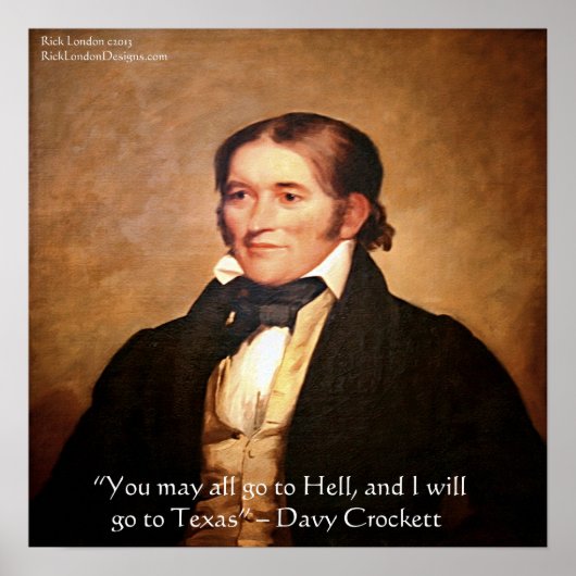 Davy Crockett「テキサス州へ行く」ポスター ポスター (正面)