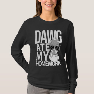 Dawg Ate My Homework Retro Vintage Style  Dog Stud Tシャツ