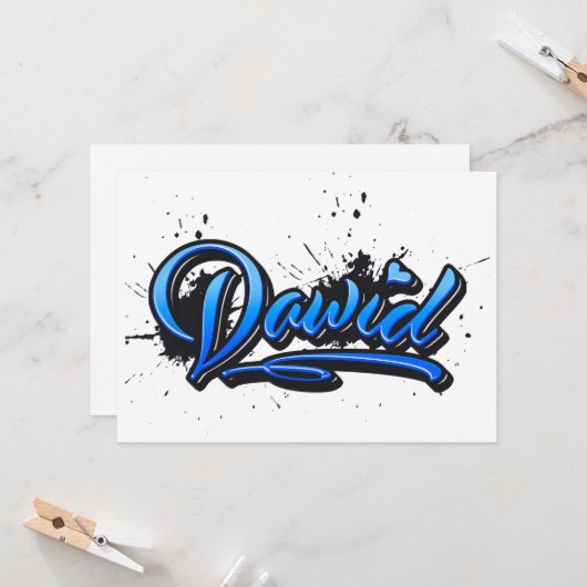 Dawid Heart Splash Graffiti Karte カード (正面/裏面インサイチュ)