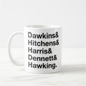 Dawkins&Hitchens&Harris&Dennett&Hawking -科学 コーヒーマグカップ (左)