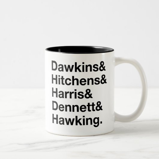 Dawkins&Hitchens&Harris&Dennett&Hawking -科学 ツートーンマグカップ (右)
