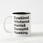 Dawkins&Hitchens&Harris&Dennett&Hawking -科学 ツートーンマグカップ (左)