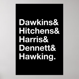Dawkins&Hitchens&Harris&Dennett&Hoking – 科学 ポスター