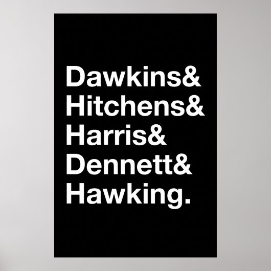 Dawkins&Hitchens&Harris&Dennett&Hoking – 科学 ポスター (正面)