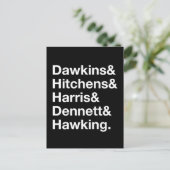 Dawkins&Hitchens&Harris&Dennett&Hoking – 科学 ポストカード (スタンド正面)