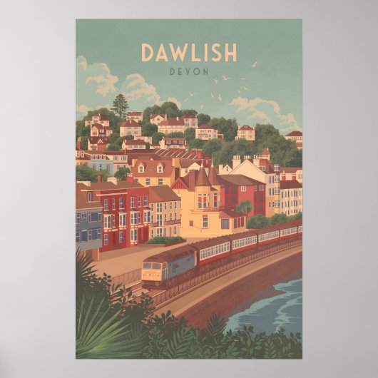 Dawlish Devon Seaside Travel Poster ポスター (正面)