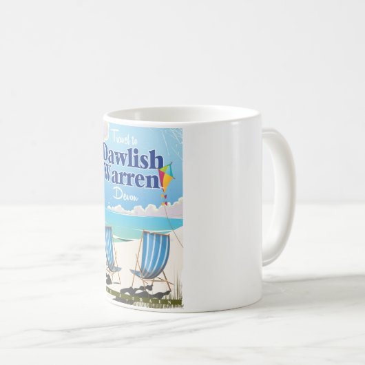 Dawlish Warren Devonヴィンテージ列車のポスター コーヒーマグカップ (正面右)