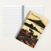 Dawn at Isawa:ヴィンテージ日本のウッドブロックプリント ノートブック (内側)