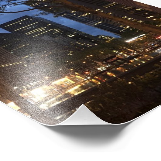 Dawn at Rockefeller Center NYC Architecture Lights フォトプリント (角)