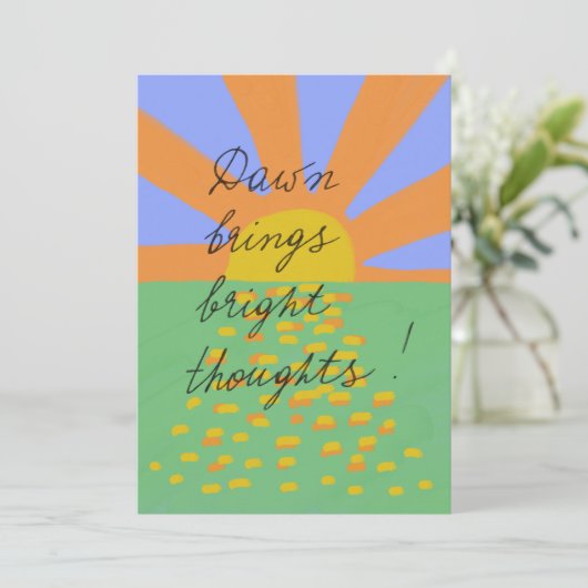 Dawn brings bright thoughts postcard (スタンド正面)