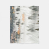 Dawn Ground Fog Covers Mountain Forest フリースブランケット (正面)