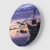 Dawn in Micronesia ラージ壁時計 (傾斜)