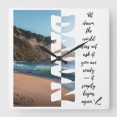 Dawn — Simply Begin Again スクエア壁時計 (正面)