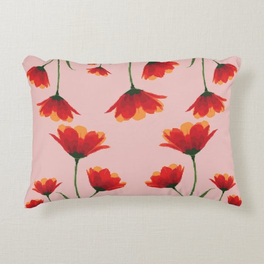 Dawnfire Poppies アクセントクッション (正面)