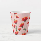 Dawnfire Poppies カフェラテマグ (正面)