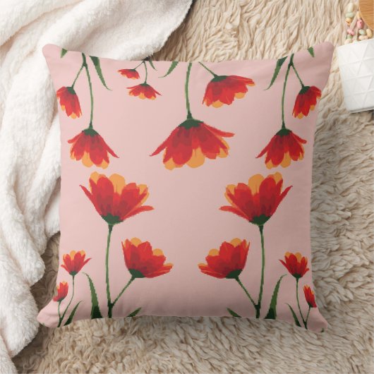 Dawnfire Poppies クッション (ブランケット)