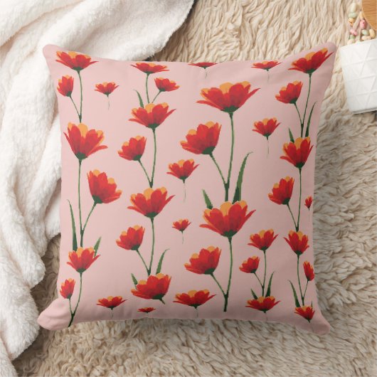 Dawnfire Poppies クッション (ブランケット)