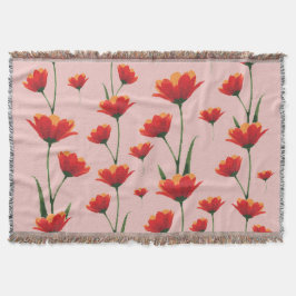 Dawnfire Poppies スローブランケット