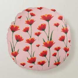 Dawnfire Poppies ラウンドクッション