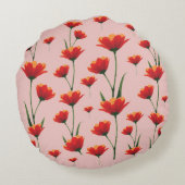 Dawnfire Poppies ラウンドクッション (裏面)
