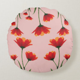 Dawnfire Poppies ラウンドクッション