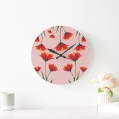 Dawnfire Poppies ラージ壁時計 (ホーム)