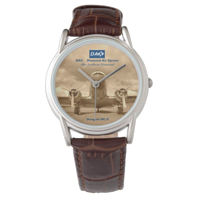 DAX - Diamond Air Xpress DC-3パイロット時計 腕時計 (正面)