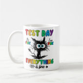 Day おもしろい Strested猫先生学生証 コーヒーマグカップ (左)