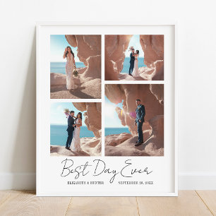 Day 最高の Ever Newlywedsの4結婚フォトコラージュ ポスター