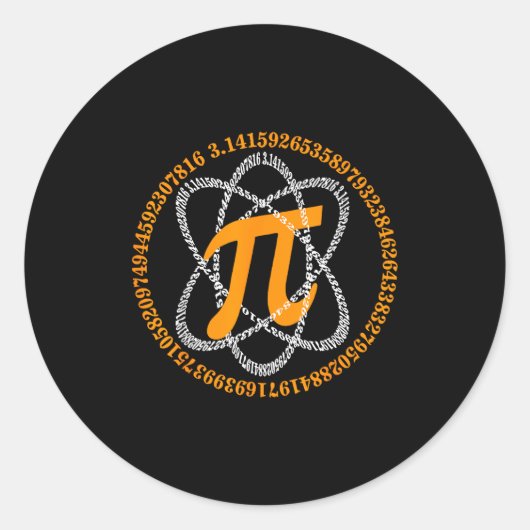 Day 3,14 Number Symbol Math Science Gift  ラウンドシール (正面)